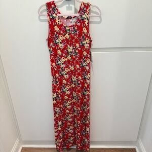 Women’s Small Red Floral Maxi Dress
